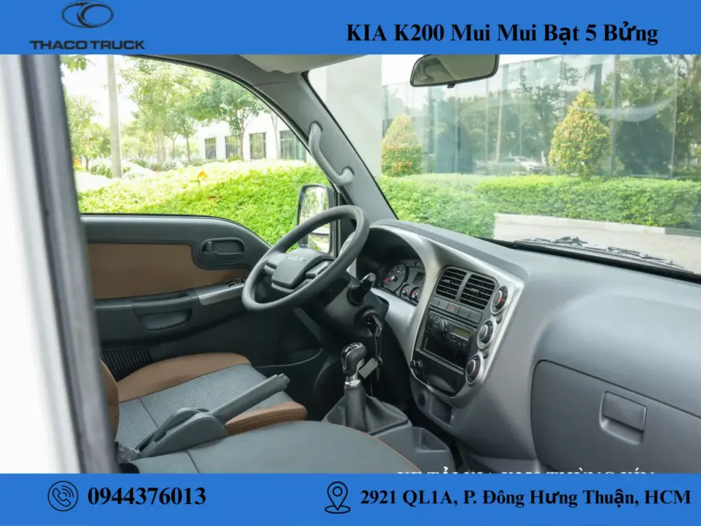 nội thất xe tải kia thùng mui bạt