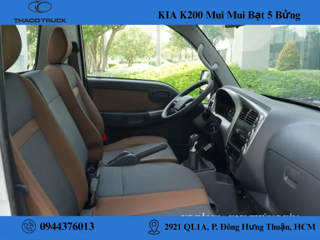 nội thất xe tải kia thùng mui bạt