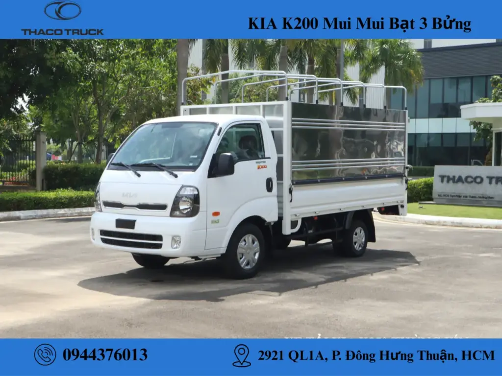 xe tải kia k200 thùng mui bạt mở 3 bửng