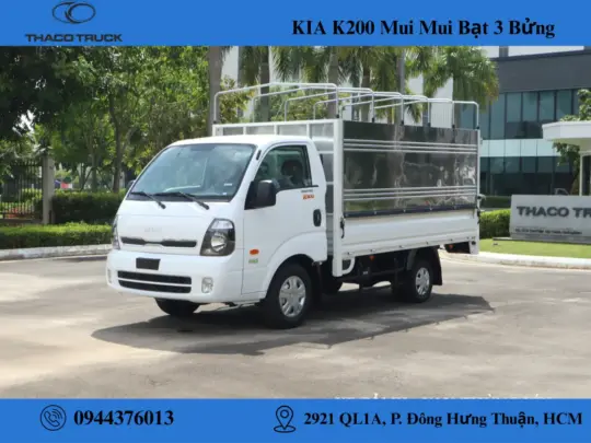 kia k200 thùng mui bạt 3 bửng (1) xe tải kia k200 thùng mui bạt mở 3 bửng