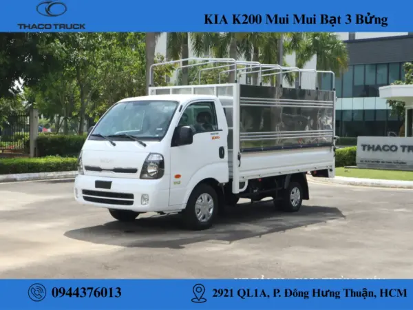 kia k200 thùng mui bạt 3 bửng (1) xe tải kia k200 thùng mui bạt mở 3 bửng