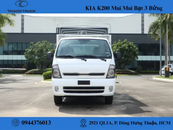 kia k200 thùng mui bạt 3 bửng (3) xe tải kia k200 thùng mui bạt mở 3 bửng