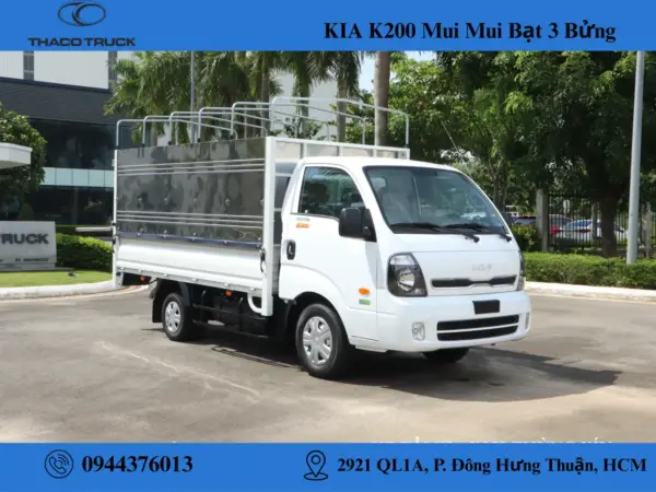 kia k200 thùng mui bạt 3 bửng (7) xe tải kia k200 thùng mui bạt mở 3 bửng