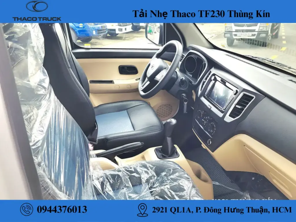 nội thất xe tải thaco tf230 thùng kín