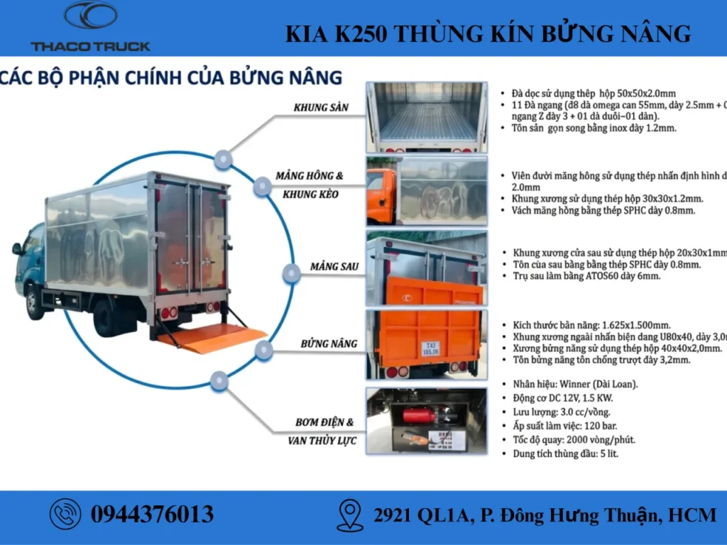 thùng kín bửng nâng