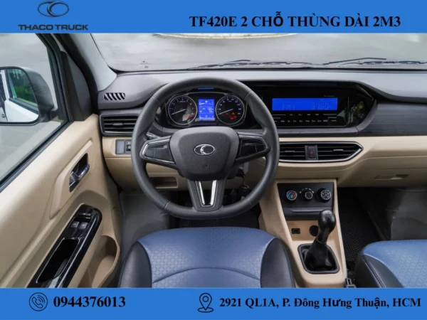nội thất xe van 2 chỗ (3) xe van thaco 2 chỗ thùng dài 2m3