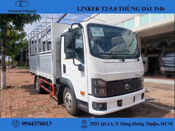 xe tải linker t2-5.0 thùng mui bạt (1) xe tải thaco linker 1t49