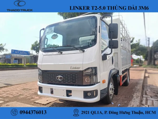 xe tải linker t2-5.0 thùng mui bạt (2) xe tải thaco linker 1t49