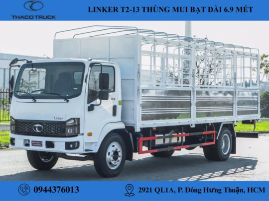thaco linker t2-13 thùng mui bạt (4) xe tải 7.5 tấn thaco linker t2-13 thùng mui bạt