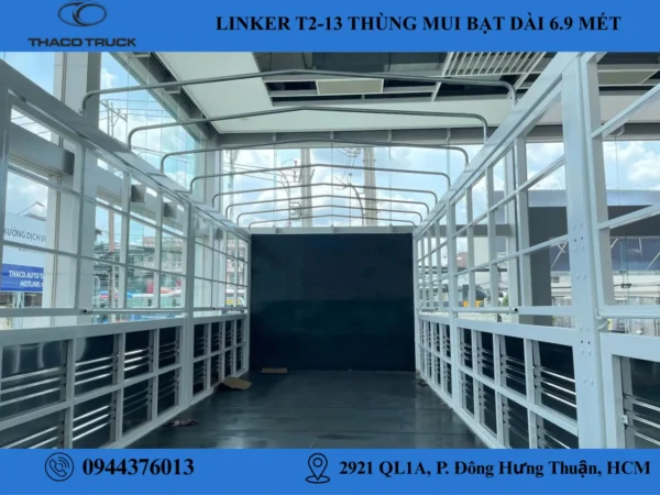 thaco linker t2-13 thùng mui bạt (9) xe tải 7.5 tấn thaco linker t2-13 thùng mui bạt