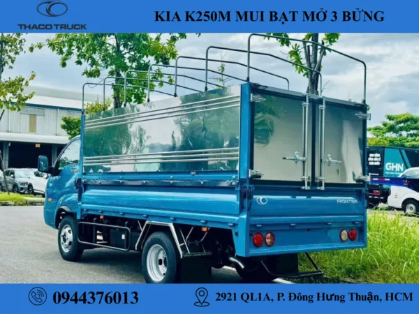 K250M THÙNG MUI BẠT MỞ 3 BỬNG (3) kia k250m thùng mui bạt mở 3 bửng